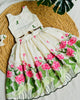 Ivory & Pink Lotus Embroidered Co-ord Set for Girls
