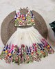 Ivory Floral Embroidered Kids Lehenga Set