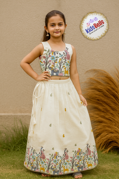 Ivory Embroidered Lehenga Choli Set