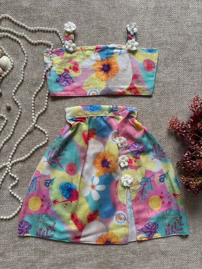 Pure Cotton Printed Western Skirt With Top