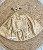 Girls’ Ethnic Golden Brocade Frock with Hair Accessory