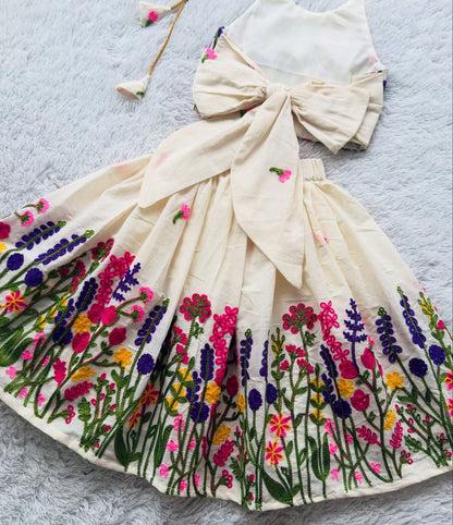 Floral Embroidered Halter Top & Skirt Set