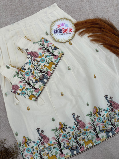 Ivory Embroidered Lehenga Choli Set