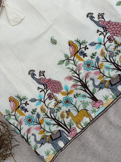 Ivory Embroidered Lehenga Choli Set