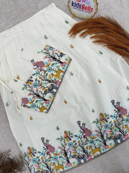 Ivory Embroidered Lehenga Choli Set