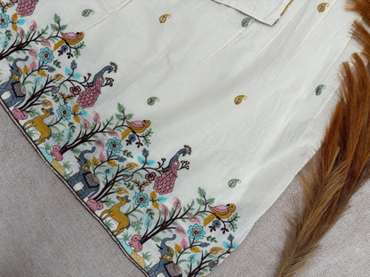 Ivory Embroidered Lehenga Choli Set