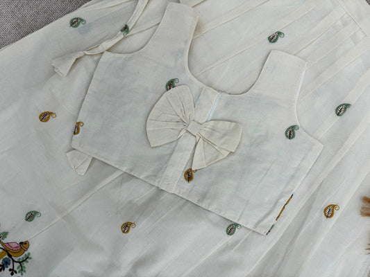 Ivory Embroidered Lehenga Choli Set