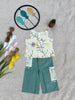 “Girls Floral Printed Top & Green Palazzo Set – Stylish Kids Wear”