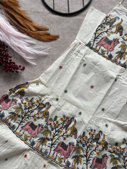 Pure Cotton Embroidery Work One Piece