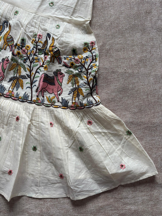 Pure Cotton Embroidery Work One Piece