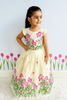 Kids’ Hand-Painted Lotus Lehenga Set